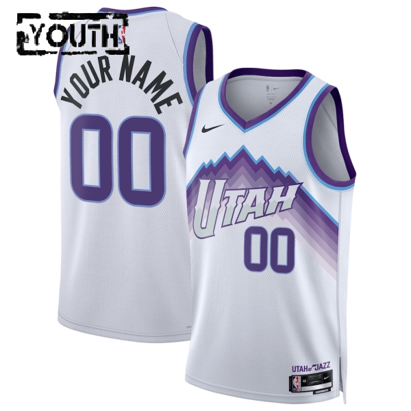 Utah Jazz Trikot Benutzerdefinierte Nike 2025-26 Association Edition Weiß Swingman - Kinder Utah Jazz Trikot Benutzerdefinierte Nike 2025-26 Association Edition Weiß Swingman - Kinder